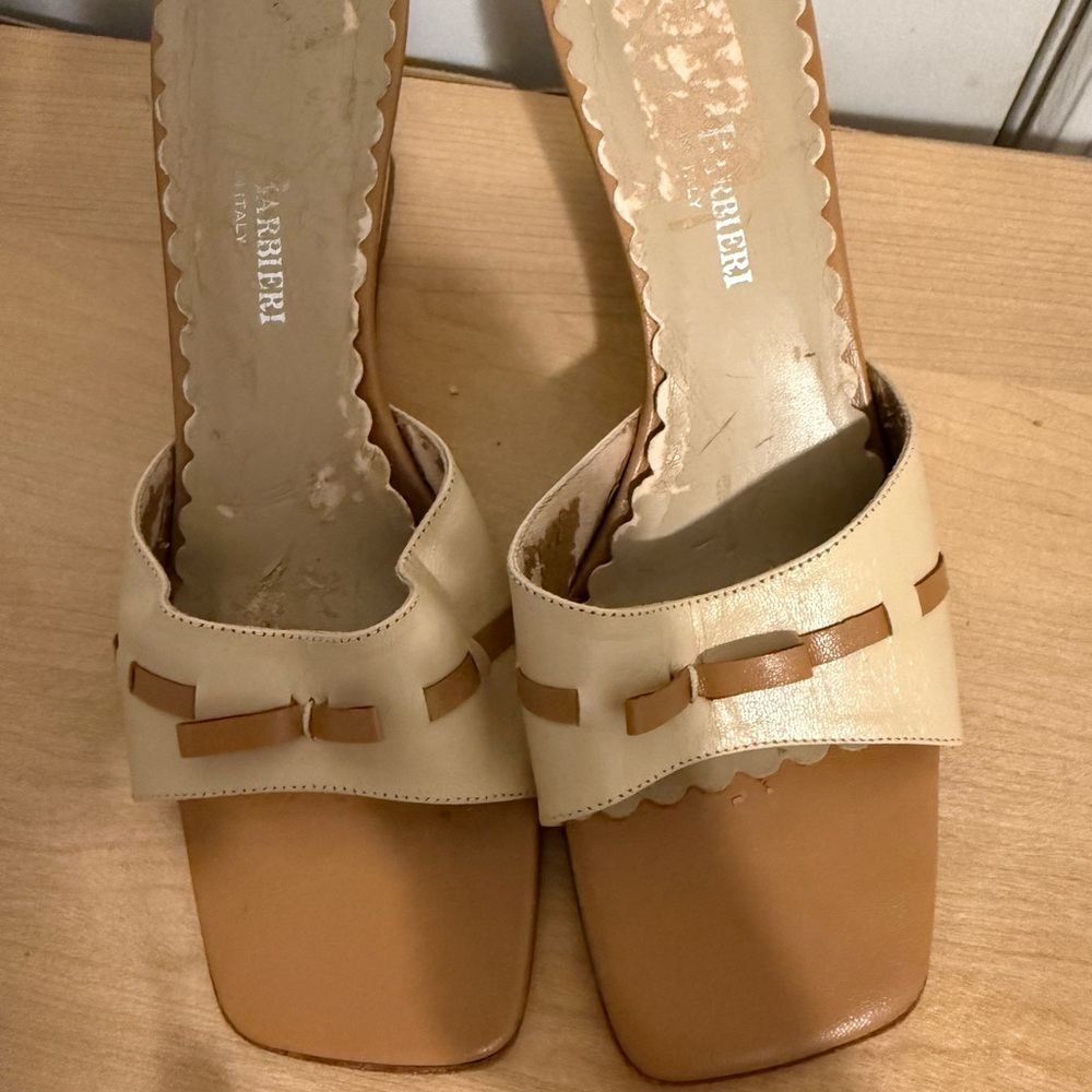 Women's Cream and Tan Sandals